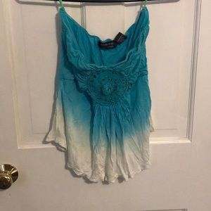 Strapless tie die shirt